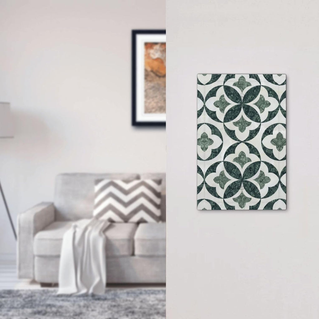 Green Luxury Modern Cubic Marble No Device Single Blank Decorative Light Switch Covers Electrical Faceplate Switch Plates for Bathroom Kitchen Home