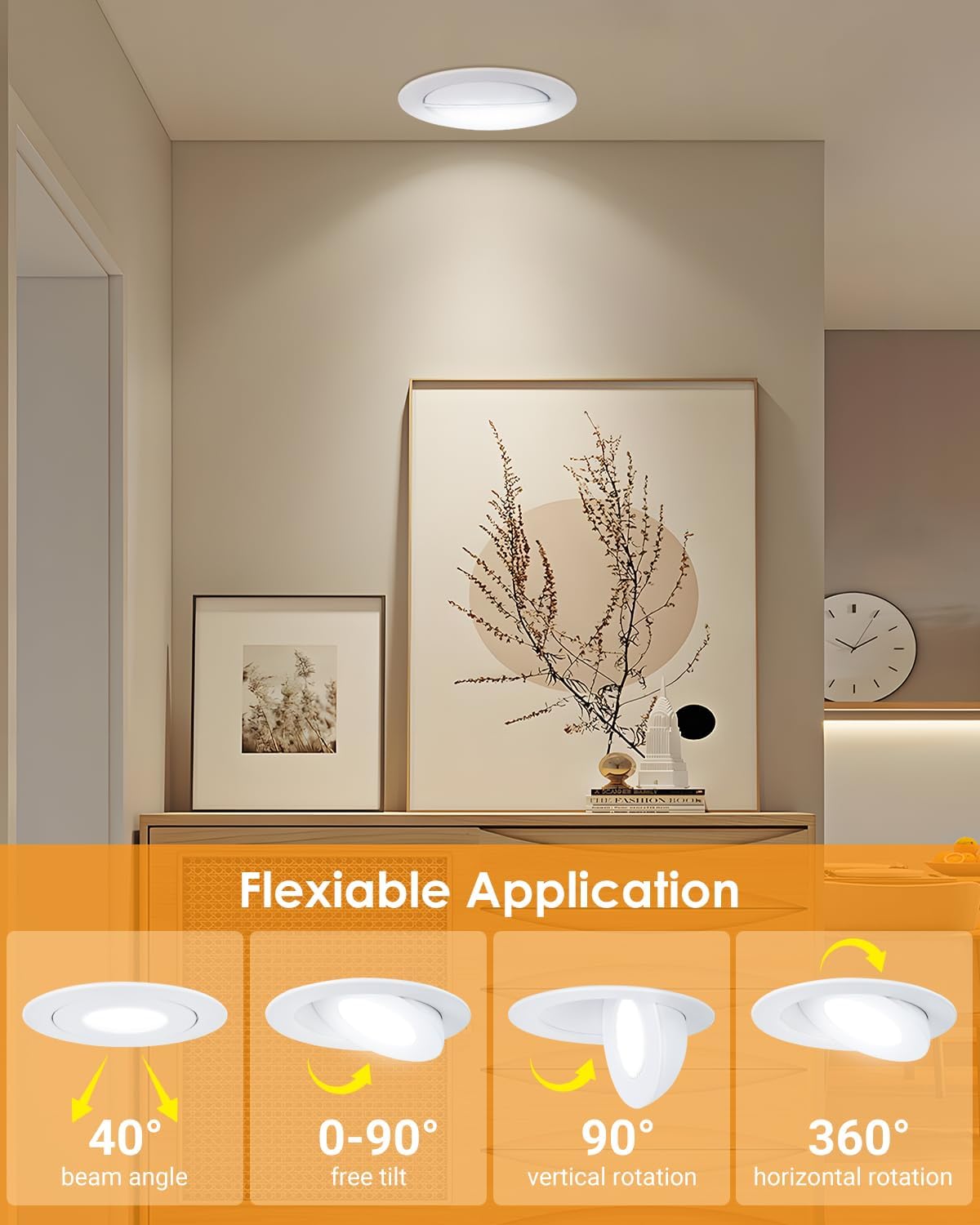 3 inch LED Recessed Light - 7W Gimbal Canless Oil-Rubbed Bronze Soffit Intertek Lighting,Dimmable Eyeball Fixture ,360° Adjustable Ceiling Spotlight for Bedroom, Wall Art, Accent Lighting 6Pack BZ