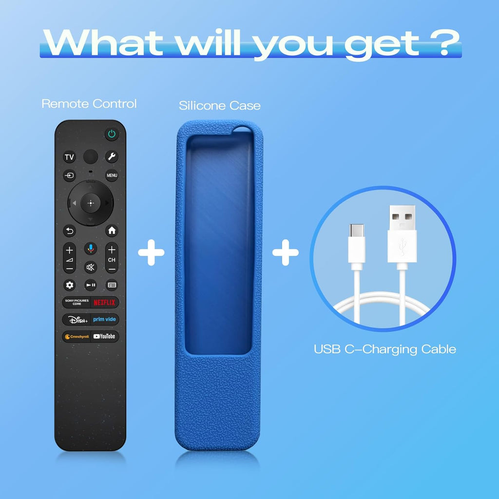 Voice Replacement for Sony TV Remote, for All 2019-2025 Sony Remote Control for Bravia Google/Android Smart 4K 8K LED OLED UHD TVs (with Backlit, Voice Control, Remote Finder and USB Changing)