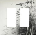 Watercolor Vintage Ink Bamboo Forest Outlet Covers Light Switch Cover Plate 2 Gang Double Rocker Wall Plates Decorative Switch Plates Plug Cover Electrical GFCI Receptacle Cover for Home 4.9 X 5 IN