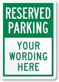 SmartSign 14 x 10 inch Custom “Reserved Parking” Metal Sign - Add Text, 40 mil Laminated Rustproof Aluminum, Green and White, Made in USA