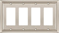 Henne Bery Sunken Pearls Heavy Duty Decorative Wall Plate Switch Plate Outlet Cover (Quad Decorator, Satin Nickel)
