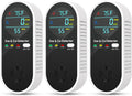 Upgraded Natural Gas Leak Detector & Carbon Monoxide Detectors - 4 in 1 Natural, Propane, Co & Gas Detector -Carbon Monoxide Detectors Plug in -Temperature & Humidity for Home, RV (3 Packs)
