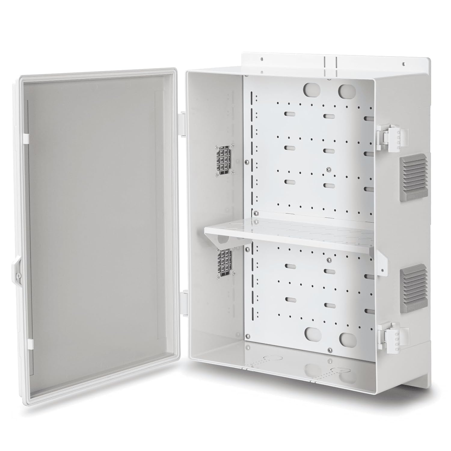 Outdoor Electrical Junction Box, ABS Water Resistant Enclosure with Internal Mounting Panel & Hinged Cover, 16.1" H* 12.2" L* 5.9" W