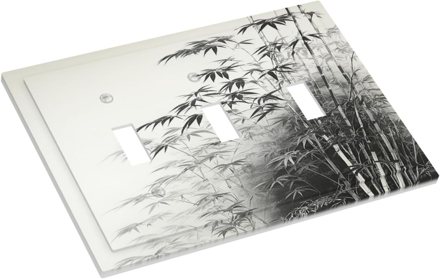Light Switch Covers Watercolor Vintage Ink Bamboo Forest 3 Gang Wall Plates Triple Toggle Outlet Cover Decorative Switchplates Electrical Panel Cover for Kitchen Living Room 4.8 X 6.7 IN