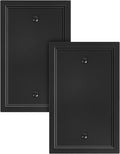 2-Pack Blank Outlet Cover Wall Plate, Natural Material Switch Plates Outlet Covers, Black Decorative Wall Plates for Electrical Outlets