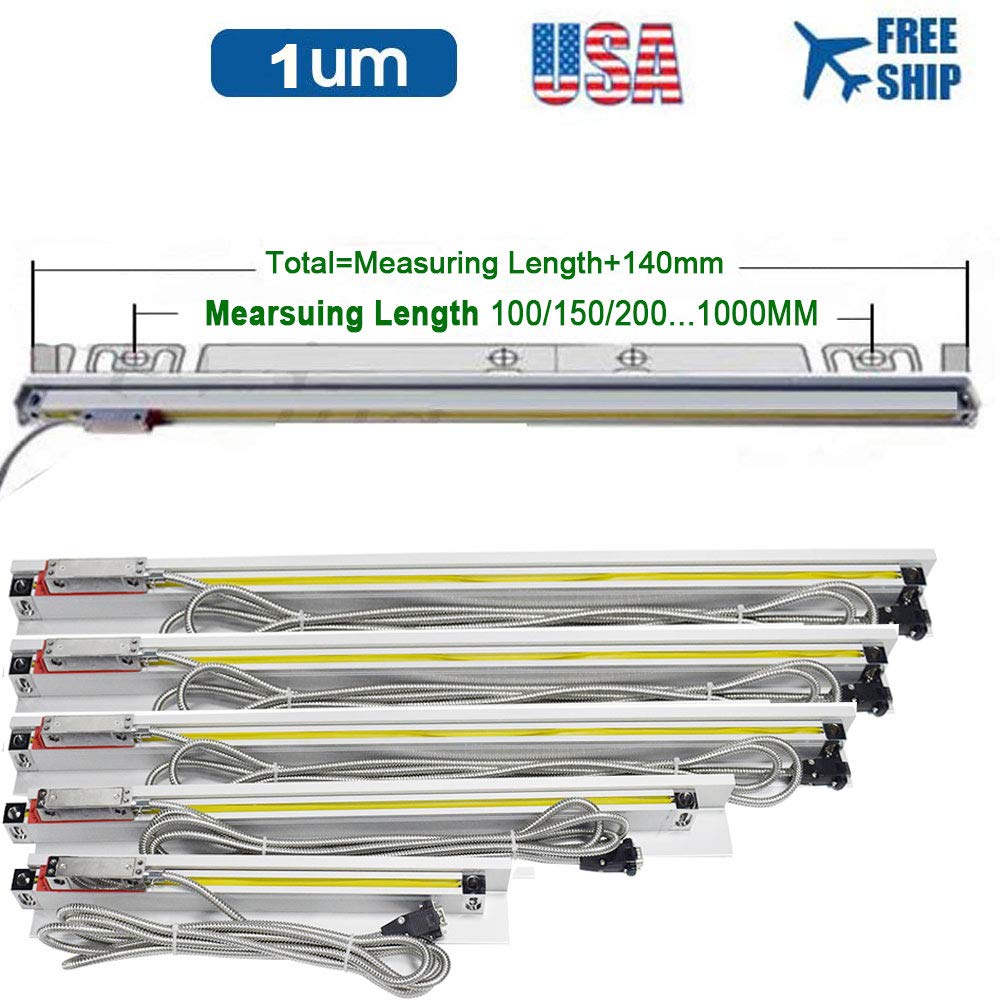 TOAUTO Digital Readout DRO 500mm 20", LCD Display 1um Glass Linear Scale Meter for CNC Milling Lathe EDM Machine