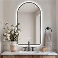 40" x 24" Arched LED Bathroom Mirror, Black Framed, Backlit Vanity Mirror with Lights, Wall Mounted Lighted Mirror, Dimmable 3-Color Shatter-Proof Arch Smart Mirror, UL-Listed, CRI≥93