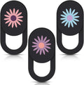 3 Pcs Laptop Camera Cover Slide Ultra Thin Slide Laptop Camera Cover Webcam Covers for Privacy Fits Flower Cameras Cap Cute PC Cameras Covers for Computer Tablet Smartphone