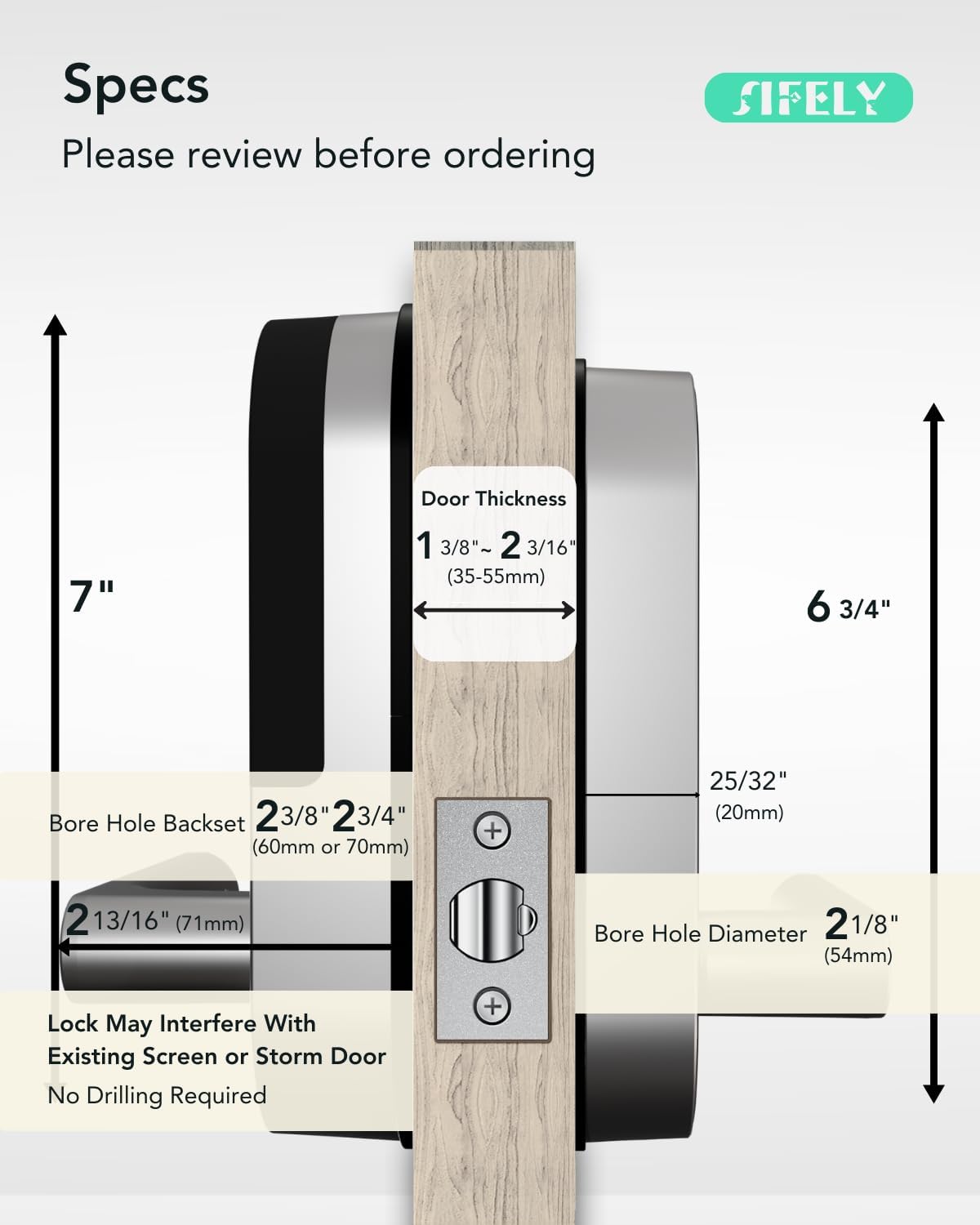 Built-in WiFi Smart Door Lock with Handle – Keyless Entry via App, Codes, Cards, Key, Voice & Remote Unlock, Auto-Lock, Access Logs, Family Sharing, Works with Alexa & Google, Great for Home & Rental