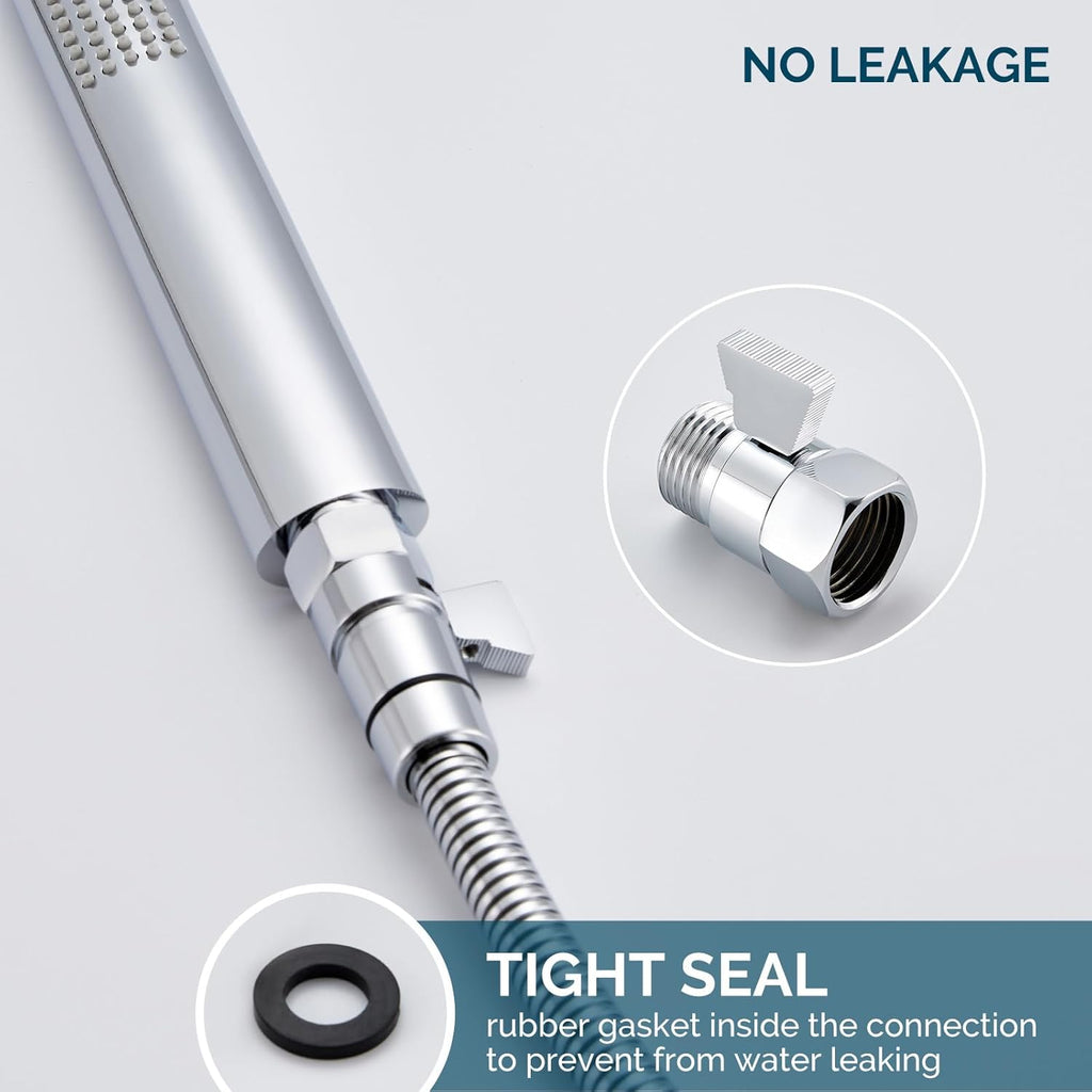 Angle Simple Shower Flow Water Valve, Brass Shut Off Valve for Hand Shower, RV Hose Flow Restrictor, Chrome