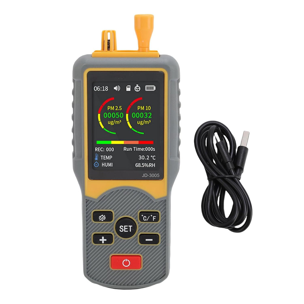 WALFRONT PM2.5 PM10 Air Quality Monitor, ABS Construction, Smart Portable CO2 Tester with 5-Channel Detection for Indoor Home Use