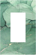 Decorative Outlet Covers Simple Green Marble 1 Gang Single Rocker Light Switch Cover Plate Wall Plates GFCI Faceplate for living Room Office Decor