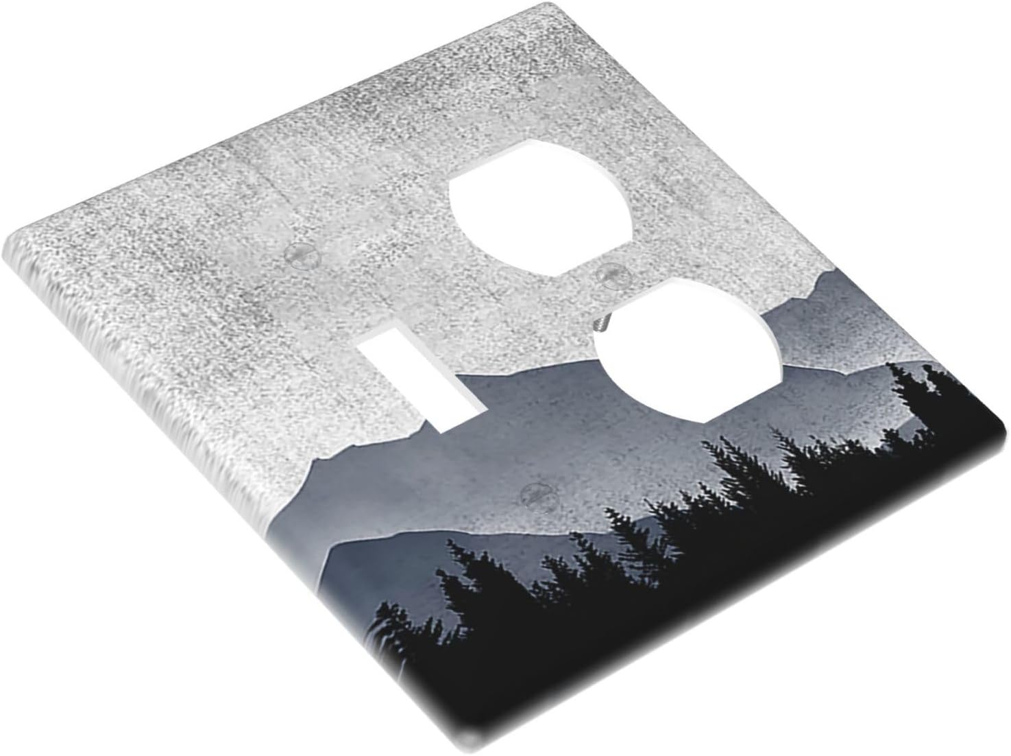 Wallplates Natural Landscape Mountains Pine Trees 1 Toggle 1 Duplex Switch Plate Electrical GFCI Faceplate Decorative Light Switch Covers for Bedroom living Room Decor