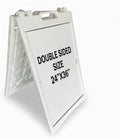 Deluxe A-Frame Sidewalk Sign, White, Double-Sided Display Board with Water-Fillable Base, 24x36 Inch Poster Size, Weather-Resistant PE Plastic (White)
