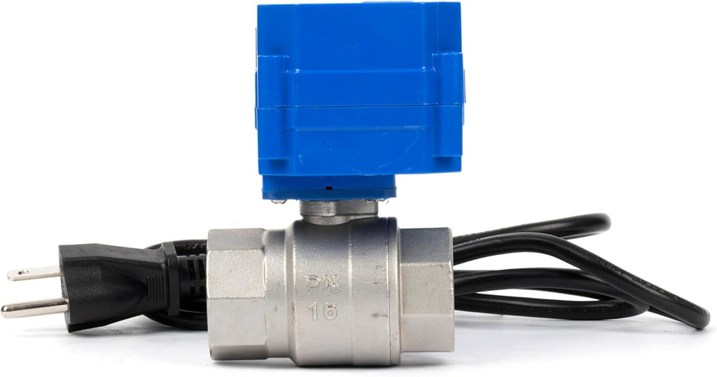 U.S. Solid 1" Motorized Ball Valve with US Plug 110VAC Stainless Steel Electrical Ball Valve,Auto Return, Normally Open