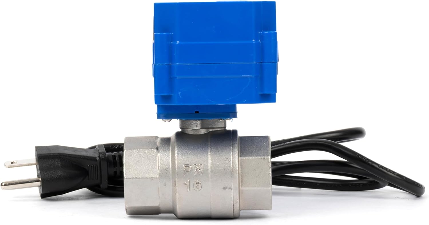 U.S. Solid 1" Motorized Ball Valve with US Plug 110VAC Stainless Steel Electrical Ball Valve,Auto Return, Normally Open
