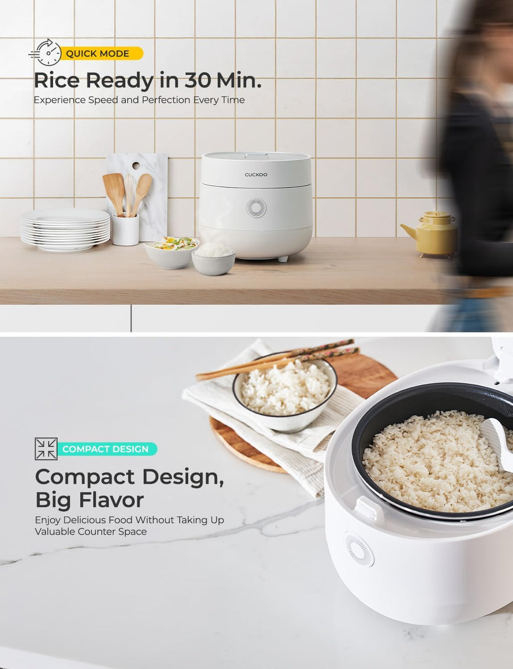CUCKOO Micom Rice Cooker 3-Cup Uncooked / 6-Cup Cooked with Nonstick Inner Pot, Small Rice Maker with 8 Menu Options, Fuzzy Logic Technology, Auto Clean, Quick Rice Mode, White (CR-0375FW)