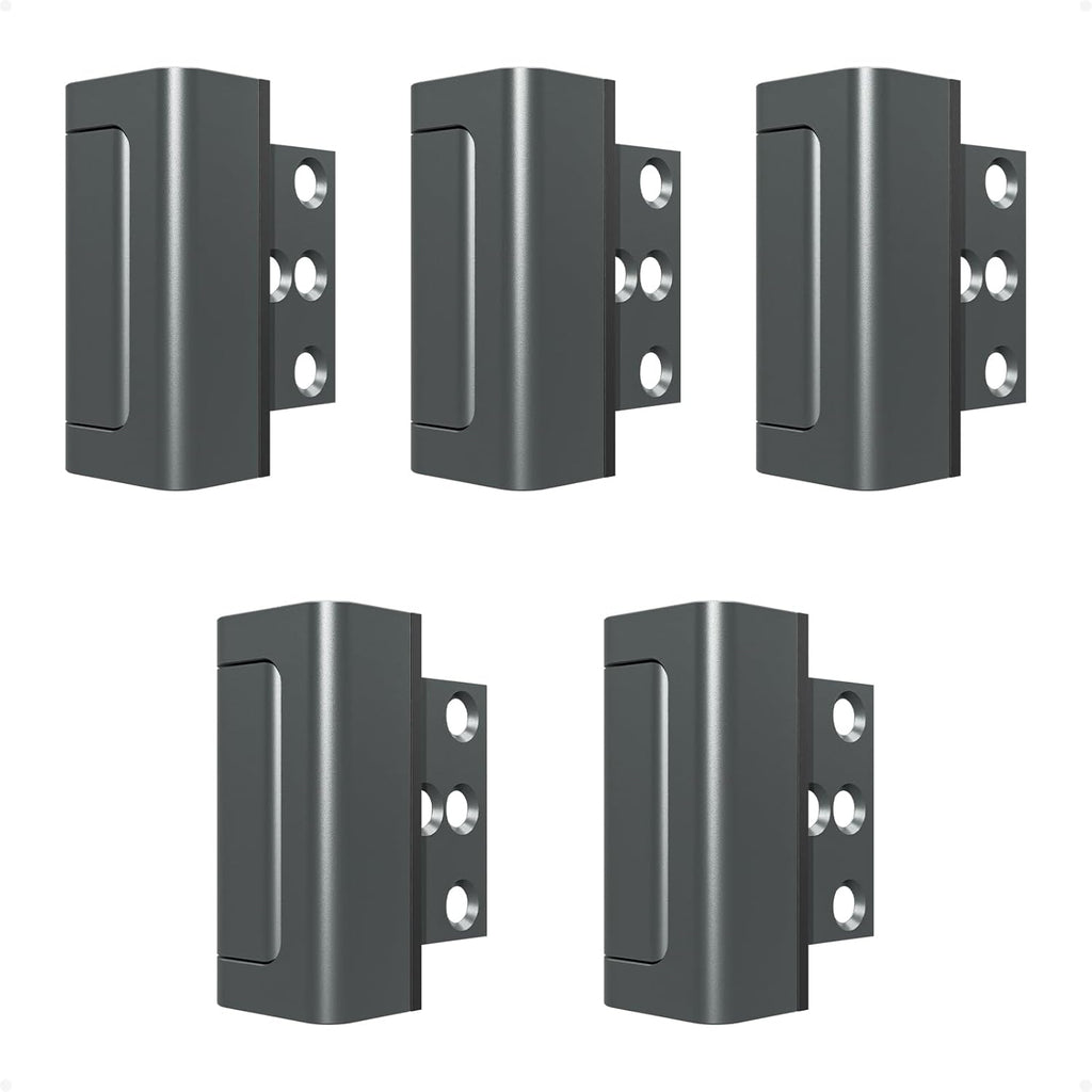 5Pack Home Security Door Reinforcement Lock Childproof, Door Locks for Kids Safety, Door Lock Latch Stopper for Front Door Inside Top of Door, Aluminum Construction Finish