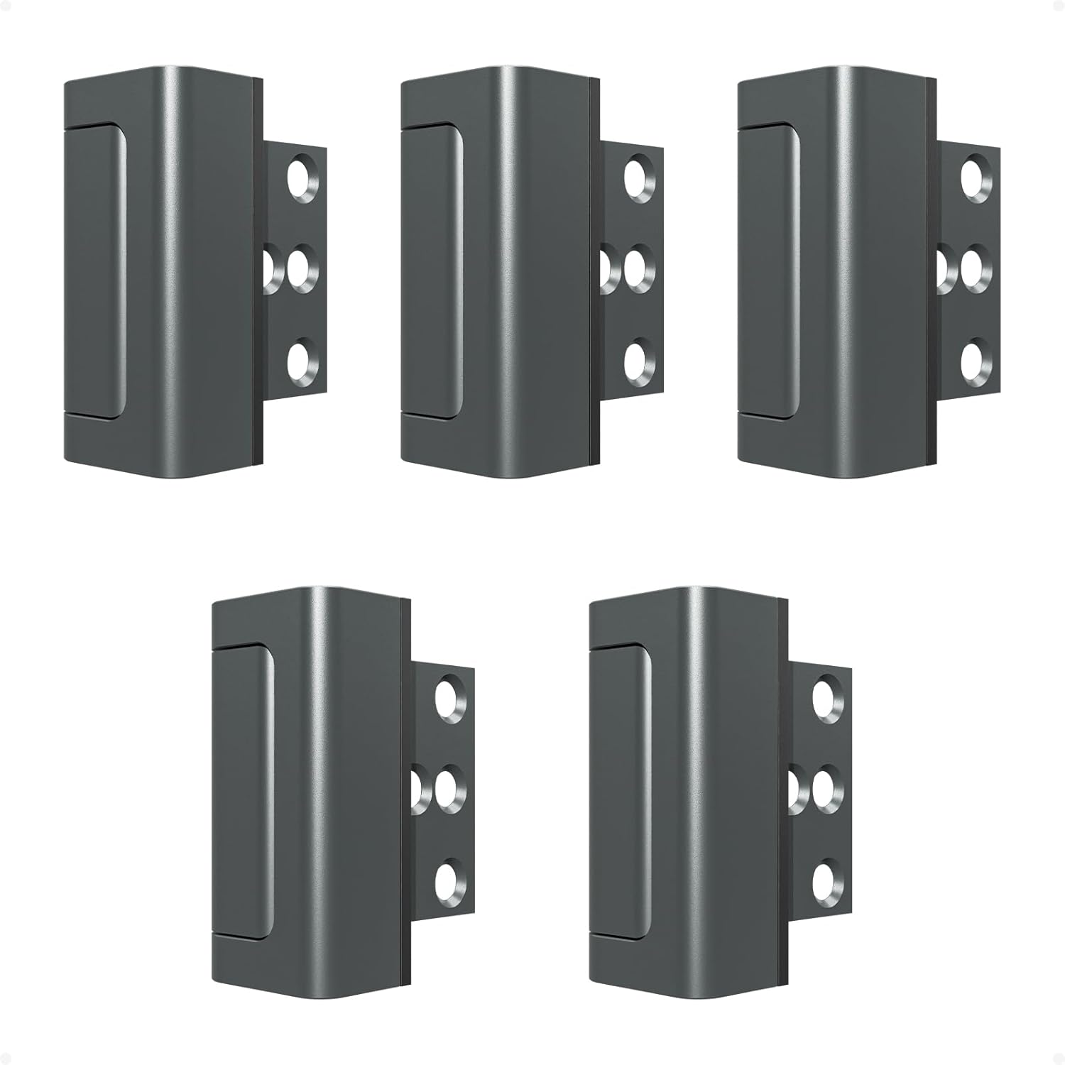 5Pack Home Security Door Reinforcement Lock Childproof, Door Locks for Kids Safety, Door Lock Latch Stopper for Front Door Inside Top of Door, Aluminum Construction Finish