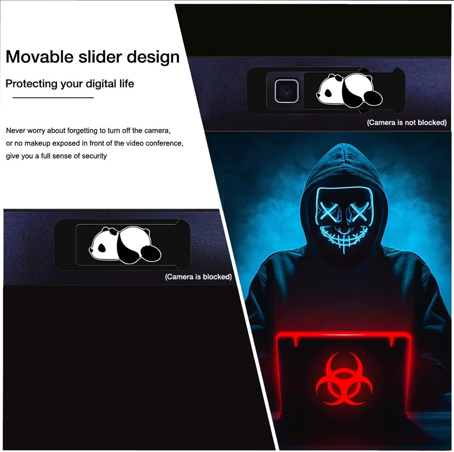 Laptop Camera Cover Slide,Webcam Cover Slide,Protecting Your Privacy Security & Shelter from Breath Lamp-Cute Pattern Design丨Fits Laptop & Desktop, PC-Ultrathin for iMac(Pnada)