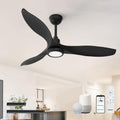 Ensenior 52 Inch Smart Ceiling Fans with Lights and Remote, Control via Alexa Google Voice App, 6 Speeds Reversible DC Motor 3000K-6000K, Dimmable LED, Black Bedroom Ceiling Fan with Lights - 3 Blades