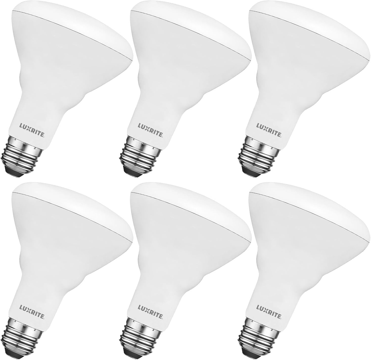 Luxrite 6-Pack BR30 LED Bulb, 65W Equivalent, 3500K Natural White, Dimmable, 650 Lumens, LED Flood Light Bulbs, 8.5W, Energy Star, E26 Medium Base, Damp Rated, Indoor/Outdoor - Living Room and Kitchen