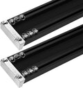 ZSHINE Heavy-Duty Curtain Conjoined Double Track rails Ceiling Mounting for Living Room Bedroom Room Divider (Black 6.6ft 2sets)