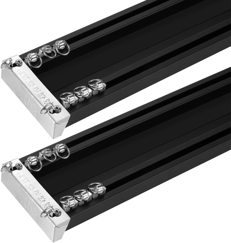 ZSHINE Heavy-Duty Curtain Conjoined Double Track rails Ceiling Mounting for Living Room Bedroom Room Divider (Black 9.5ft 2sets)