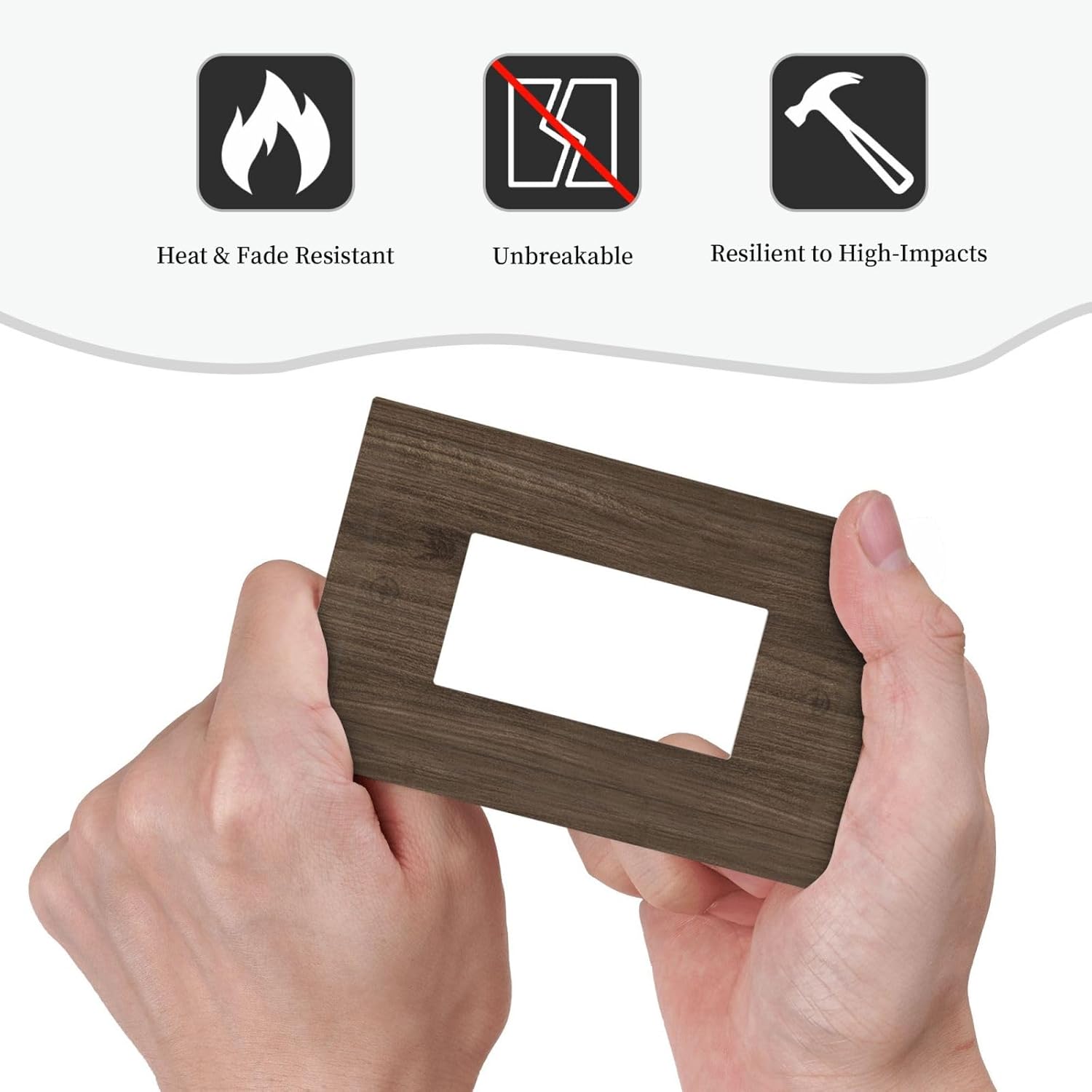 Decorative Outlet Covers Rustic Walnut Wood Grain 1 Gang Single Rocker Light Switch Cover Plate GFCI Wall Plates Electrical Switch Plate Cover for Farmhouse Cabin Decor