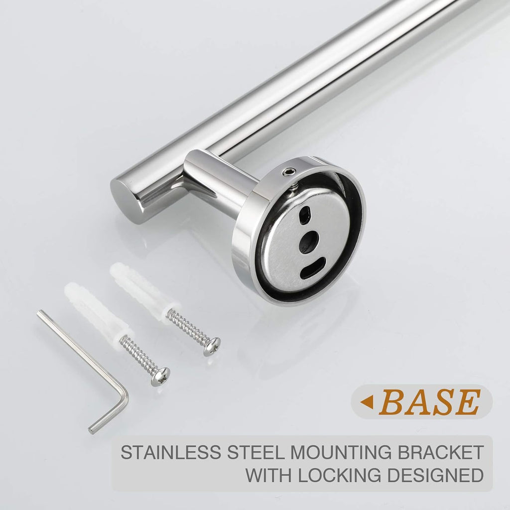 USHOWER Polished Chrome Bathroom Accessories Set, 18-Inch Towel Bar Set Wall Mounted, Durable SUS304 Stainless Steel Bathroom Hardware Set, 4-Piece