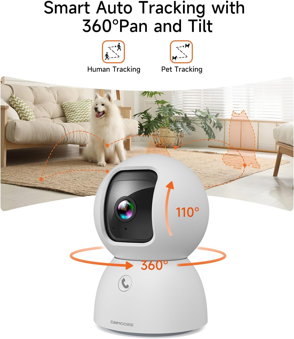 2 Pack 5G Pet Camera Indoor with Phone App, 3K Cat Dog Camera with Speaker, 5MP Cameras for Home Security, Person/Pet/Facial AI Detection Pan-Tilt Motion Tracking, 2-Way Talk, 2.4G/5G Dual-Band Wi-Fi