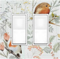 Decorative Outlet Covers Red Floral Berries Colorful Bird Plant 2 Gang Double Gfci Rocker Electrical Wall Panels Light Switch Cover Plate For Bed Room Living Room Decor