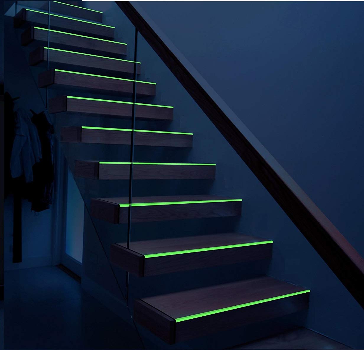 Glow in The Dark Tape - 33 FT X 0.5 Inch Luminous Photoluminescent/Luminescent Emergency Roll Safety Egress Markers Stairs, Walls, Steps, Exit Sign. Glowing Pro Theatre Stage Floor (65 ft X 1 inch)