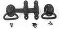 Renovators Supply Manufacturing Door Lock Latch 6.5 in. Black Wrought Iron Gate Latch Garage Barn Door Lock with Mounting Hardware