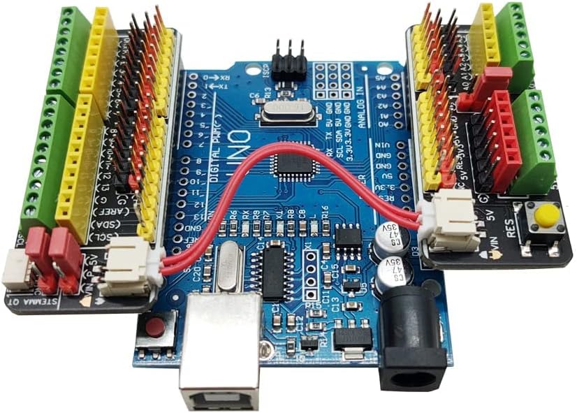 Proto Screw Shield V2 Expansion Board Breakout Board IO Sensor Module Terminal Block Compatible with Arduino UNO R3 with Cable