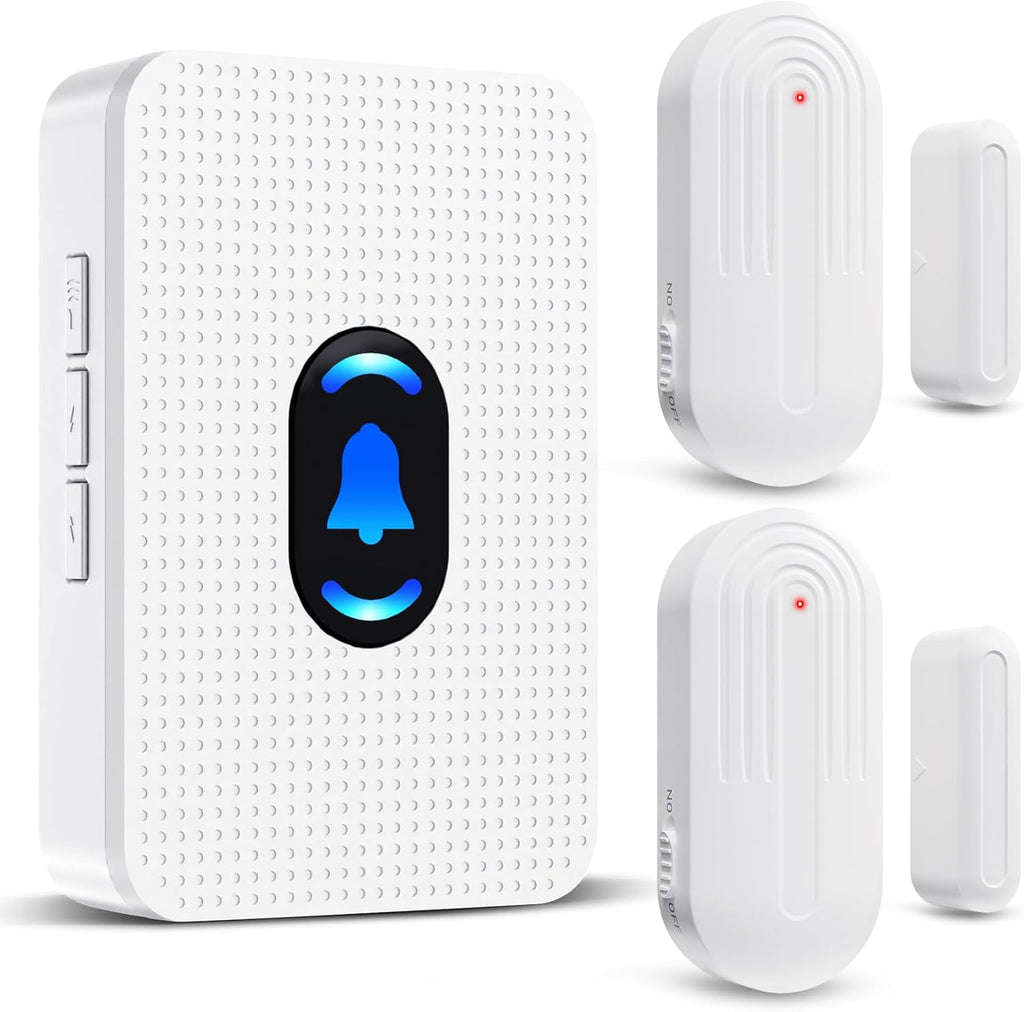 Daytech Wireless Door Chime Alarm System - 800ft Range, 20 Melodies, 5 Volume Levels, LED Alert with 2 Sensors + 1 Receiver for Home, Business, Office & Store Security