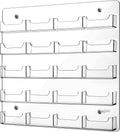 Hillban Acrylic Business Card Holder Wall Mount Clear Sticker Display Rack Multiple Card Holders Clear Acrylic Organizing Sticker Display Stand Pre Drilled(20 Pockets)