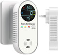 4-in-1 Upgraded Natural Gas Detector & Carbon Monoxide Detectors - Carbon Monoxide Detectors Plug in - Natural Gas, Propane, Co Detector, Temperature & Humidity Detectors for Home, RV (White)