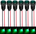 6pcs Green LED Indicator Pilot Light AC/DC 12-24V Mounting Hole Size 10mm(Flame Retardant Plastic Shell)