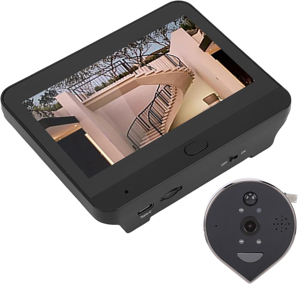 Smart Digital Peephole Camera 3MP 1080P WiFi Video Doorbell with 4.3in LCD Viewer 160 Viewing Angle PIR Motion Detection 5000mAh Battery for Homes Apartments Villas