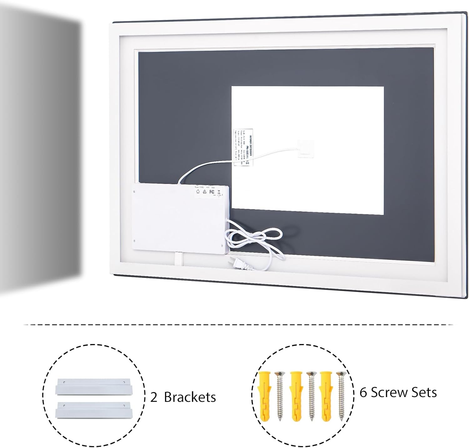 VooBang Bathroom Mirror with Lights 47 x 47 inches - 3 Adjustable Lighting Modes LED Bathroom Vanity Mirror, Anti-Fog, Memory Function, Tempered Glass, Wall Mounted Horizontally Vertically