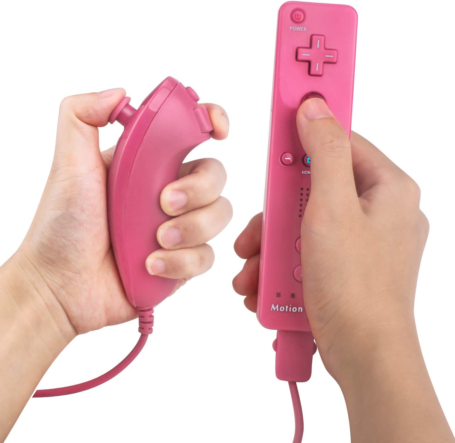 Motion Plus Wii Controllers 2Packs with Nunchucks, Wii Remote Controllers Compatible for wii and Wii U with Built in Motion Plus