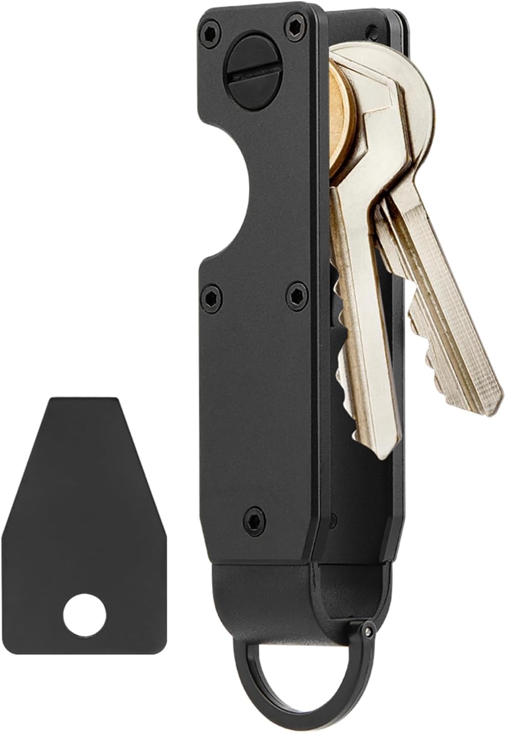 Key Organizer With Key-Handle,Compact Met-allic Key Holder,Met-allic Key-Organizer,Smart Keychain Secures 1-5 Keys