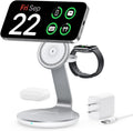 3-in-1 Charging Station Compatible with MagSafe for iPhone 17/16/15/14/13/12, Wireless Charger Stand for Apple Watch Series 11–2/SE/Ultra for AirPods Pro/4/3/2 Fast Charger with 18W Adapter