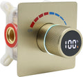 Concealed LED Digital Display Shower Diverter Valve Shower Mixing Valve Single Way Can Use All the Time Brushed Gold