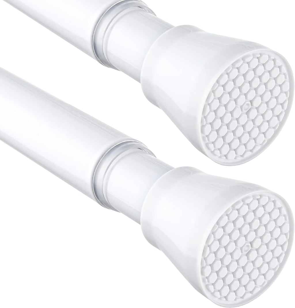 2 Pack Tension Curtain Rod 30 to 64 Inch White Curtain Rod Adjustable Expandable Spring Tension Curtain Rod No Drilling 7/8" Spring Loaded Curtain Rods for Windows Bedroom Closet Doorway Door