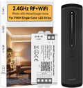 BTF-LIGHTING RF 2.4GHz Wireless Remote RC07RFB & C01W 2.4GHz Tuya WiFi Controller Kit Alexa Google Home APP Control Dimming for Single Color PWM 5050SMD FCOB (+V -V) 2PIN LED Strip DC12V DC24V