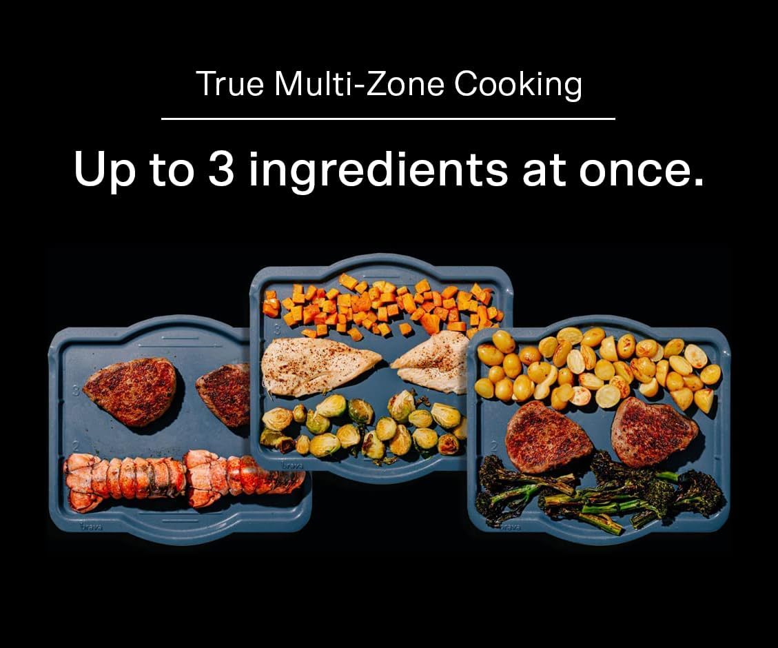 Brava Oven Chef's Choice Set: 10-in-1 Touchscreen Countertop Smart Oven, Air Fryer, 6-Slice Toaster, Slow Cooker, Reheater, Dehydrator, Rice Cooker, Healthy & User Friendly, Auto-Shut Off, 1800W