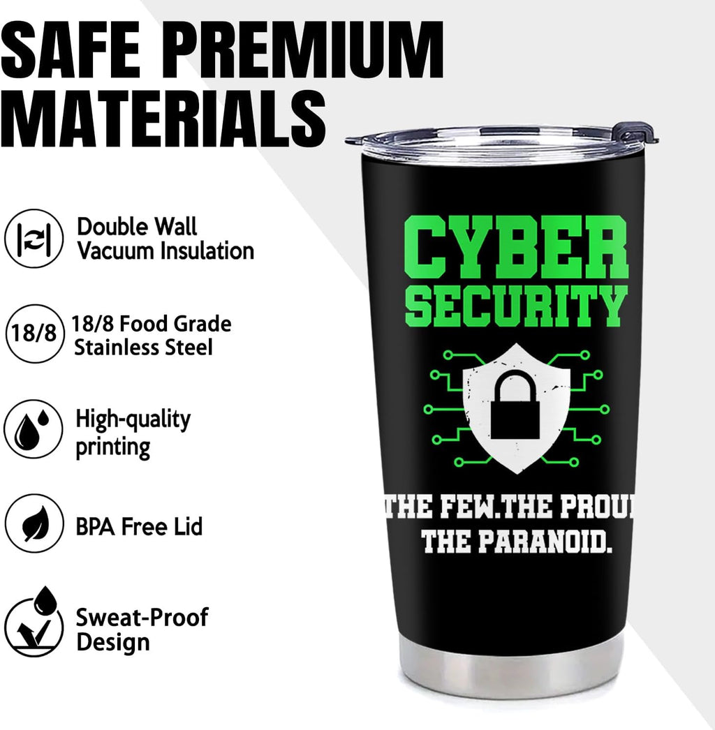 Cybersecurity Gifts for Men - Cyber Security Gifts - Stainless Steel Tumbler 20 Oz